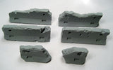 Terrain:  Jersey Barriers - Damaged - Set of 5